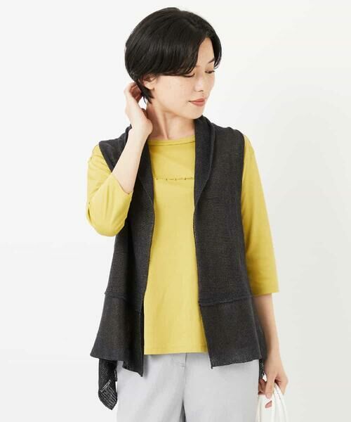 Maison de CINQ / メゾン ドゥ サンク ベスト | [人気デザイン/日本製]リネンニットジレ | 詳細22