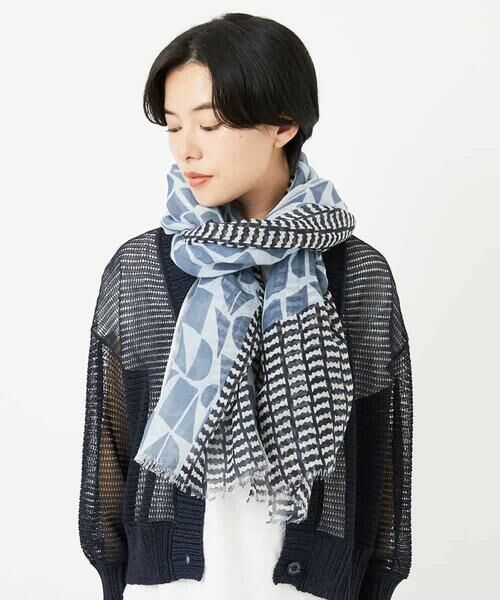 Maison de CINQ / メゾン ドゥ サンク マフラー・ショール・スヌード・ストール | ビーンズ幾何プリントストール | 詳細3