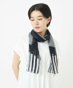 Maison de CINQ / メゾン ドゥ サンク マフラー・ショール・スヌード・ストール | 幾何プリント麻混ストール