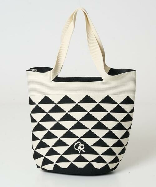 Maison de CINQ / メゾン ドゥ サンク トートバッグ | 幾何プリントニットバッグ | 詳細11