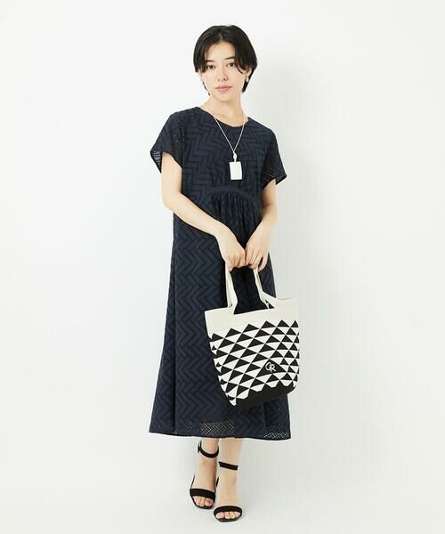 Maison de CINQ / メゾン ドゥ サンク トートバッグ | 幾何プリントニットバッグ | 詳細22