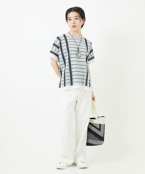 Maison de CINQ / メゾン ドゥ サンク トートバッグ | 幾何プリントニットバッグ | 詳細26