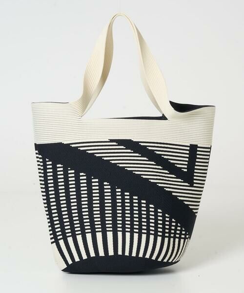 Maison de CINQ / メゾン ドゥ サンク トートバッグ | 幾何プリントニットバッグ | 詳細5