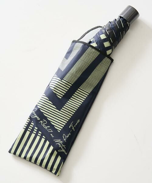 Maison de CINQ / メゾン ドゥ サンク 傘 | 【晴雨兼用】ストライプ幾何プリント折り畳み傘 | 詳細3