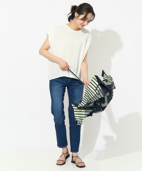 Maison de CINQ / メゾン ドゥ サンク 傘 | 【晴雨兼用】ストライプ幾何プリント折り畳み傘 | 詳細8