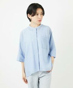 Maison de CINQ / メゾン ドゥ サンク シャツ・ブラウス | [吸湿速乾性/通気性] [日本製]バンドカラードルマンスリーブブラウス