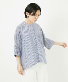 Maison de CINQ / メゾン ドゥ サンク シャツ・ブラウス | [吸湿速乾性/通気性] [日本製]バンドカラードルマンスリーブブラウス