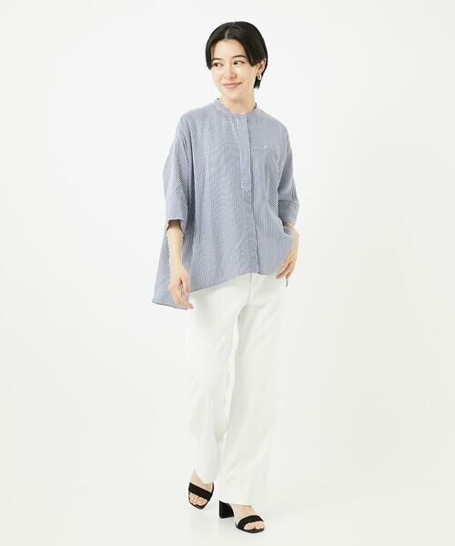 Maison de CINQ / メゾン ドゥ サンク シャツ・ブラウス | [吸湿速乾性/通気性] [日本製]バンドカラードルマンスリーブブラウス | 詳細17