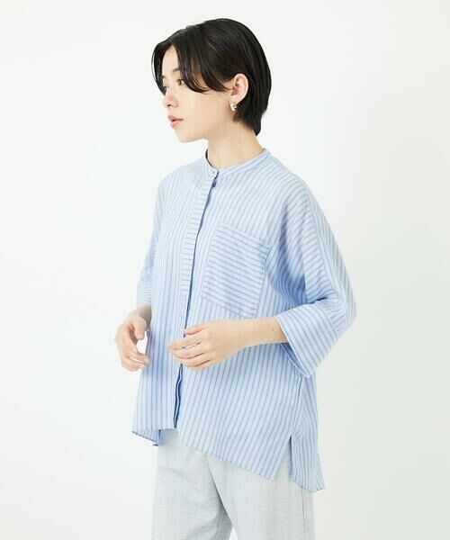 Maison de CINQ / メゾン ドゥ サンク シャツ・ブラウス | [吸湿速乾性/通気性] [日本製]バンドカラードルマンスリーブブラウス | 詳細5