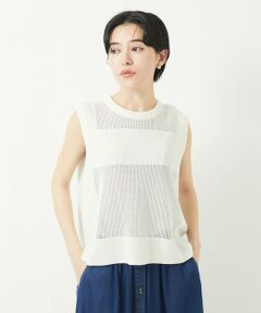 Maison de CINQ / メゾン ドゥ サンク ベスト | [新色追加]バックスリットメッシュニットベスト