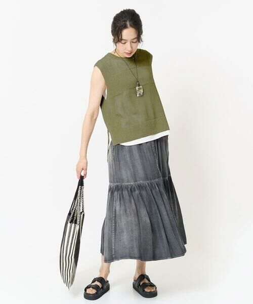 Maison de CINQ / メゾン ドゥ サンク ベスト | [新色追加]バックスリットメッシュニットベスト | 詳細13