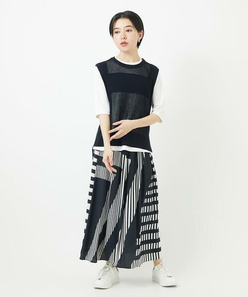 Maison de CINQ / メゾン ドゥ サンク ロング・マキシ丈スカート | 幾何プリントタックフレアスカート | 詳細10