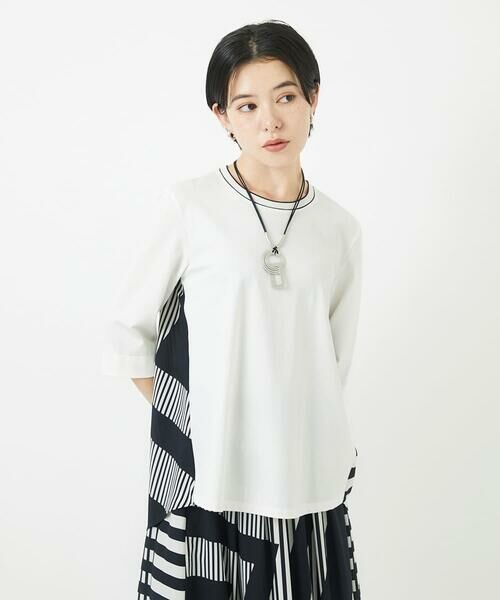 Maison de CINQ / メゾン ドゥ サンク カットソー | バックシャン幾何プリントカットソー | 詳細1