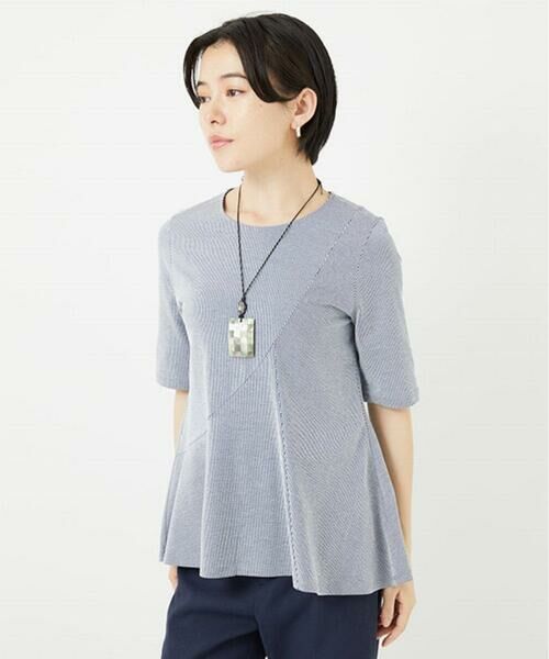 Maison de CINQ / メゾン ドゥ サンク カットソー | ピケストライプジャージーフレアカットソー | 詳細2