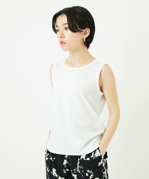 Maison de CINQ / メゾン ドゥ サンク タンクトップ | チュールシルケットタンクトップ | 詳細1