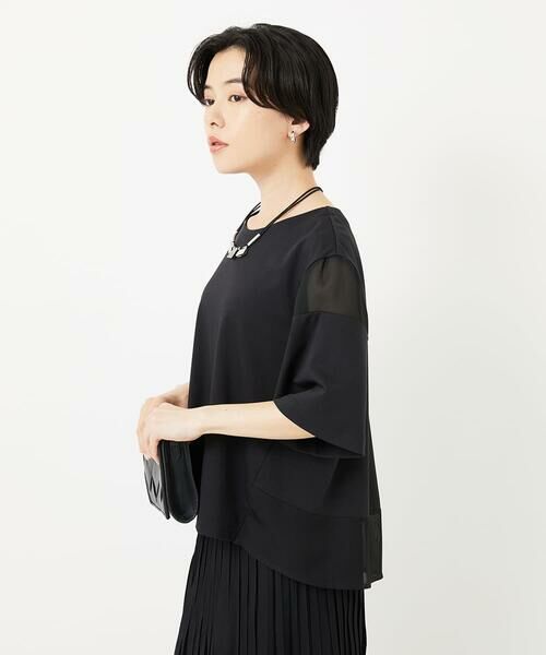 Maison de CINQ / メゾン ドゥ サンク カットソー | [日本製/接触冷感]シアーコンビジャージープルオーバー | 詳細2