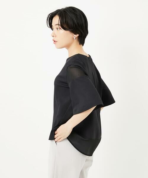 Maison de CINQ / メゾン ドゥ サンク カットソー | [日本製/接触冷感]シアーコンビジャージープルオーバー | 詳細4