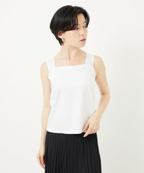 Maison de CINQ / メゾン ドゥ サンク カットソー | [2点セット]チュールテープ刺繍タンク付きノースリーブプルオーバー | 詳細13