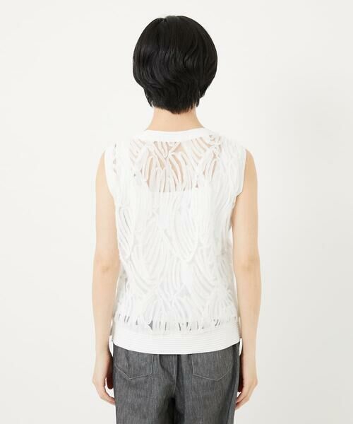 Maison de CINQ / メゾン ドゥ サンク カットソー | [2点セット]チュールテープ刺繍タンク付きノースリーブプルオーバー | 詳細4