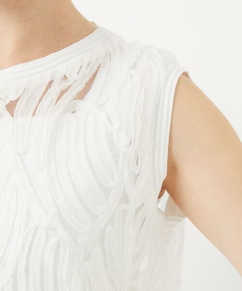 Maison de CINQ / メゾン ドゥ サンク カットソー | [2点セット]チュールテープ刺繍タンク付きノースリーブプルオーバー | 詳細6