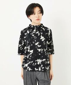 Maison de CINQ / メゾン ドゥ サンク カットソー | [日本製]ギャザーハイネック5分袖カットソー