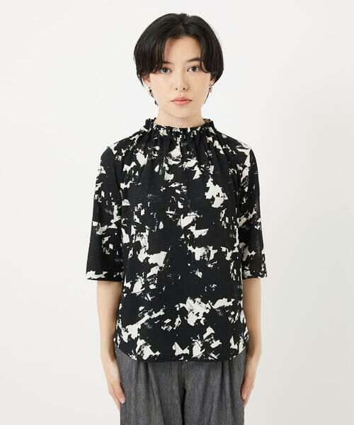 Maison de CINQ / メゾン ドゥ サンク カットソー | [日本製]ギャザーハイネック5分袖カットソー | 詳細3