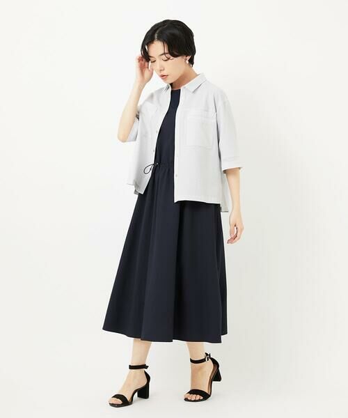 Maison de CINQ / メゾン ドゥ サンク ロング・マキシ丈ワンピース | [接触冷感] [日本製]ストレッチランタンスリーブナローワンピース | 詳細17