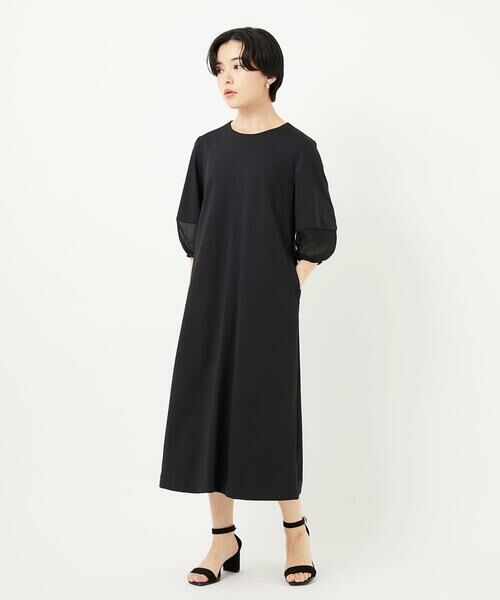 Maison de CINQ / メゾン ドゥ サンク ロング・マキシ丈ワンピース | [接触冷感] [日本製]ストレッチランタンスリーブナローワンピース | 詳細3