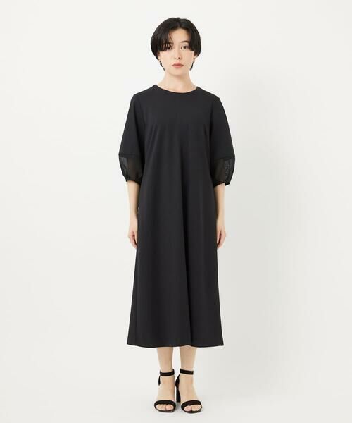 Maison de CINQ / メゾン ドゥ サンク ロング・マキシ丈ワンピース | [接触冷感] [日本製]ストレッチランタンスリーブナローワンピース | 詳細5