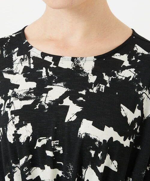 Maison de CINQ / メゾン ドゥ サンク ロング・マキシ丈ワンピース | [日本製]ブラッシュパターンフレンチスリーブワンピース | 詳細5