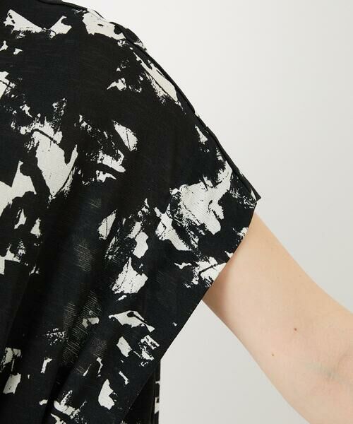 Maison de CINQ / メゾン ドゥ サンク ロング・マキシ丈ワンピース | [日本製]ブラッシュパターンフレンチスリーブワンピース | 詳細6