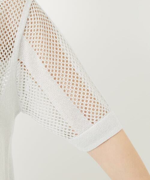 Maison de CINQ / メゾン ドゥ サンク カーディガン・ボレロ | ラメ襟付きシアーメッシュニット羽織 | 詳細11