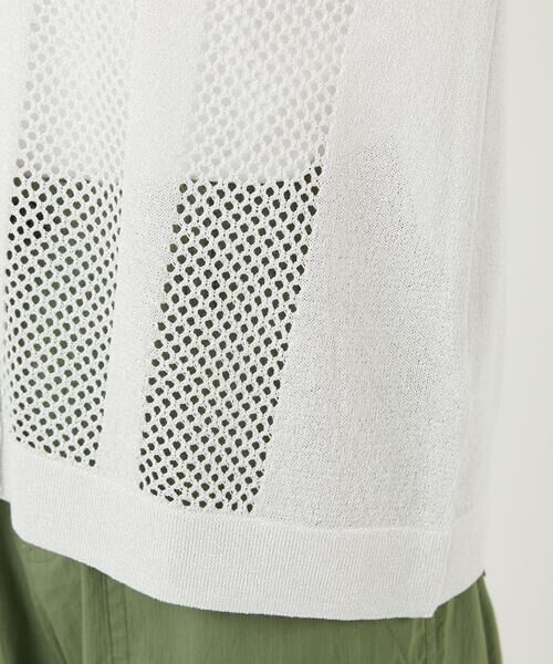 Maison de CINQ / メゾン ドゥ サンク カーディガン・ボレロ | ラメ襟付きシアーメッシュニット羽織 | 詳細12