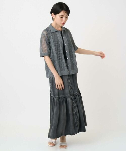 Maison de CINQ / メゾン ドゥ サンク カーディガン・ボレロ | ラメ襟付きシアーメッシュニット羽織 | 詳細19