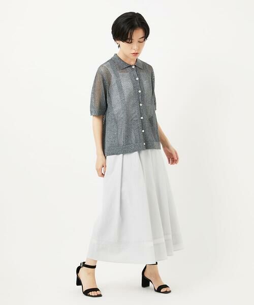 Maison de CINQ / メゾン ドゥ サンク カーディガン・ボレロ | ラメ襟付きシアーメッシュニット羽織 | 詳細21