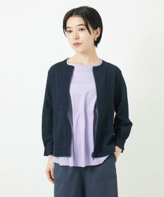 Maison de CINQ / メゾン ドゥ サンク セットアップ | ジャージーノーカラーショートブルゾン