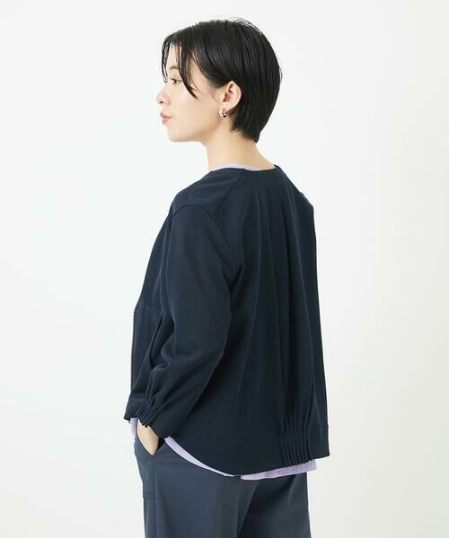 Maison de CINQ / メゾン ドゥ サンク セットアップ | ジャージーノーカラーショートブルゾン | 詳細1