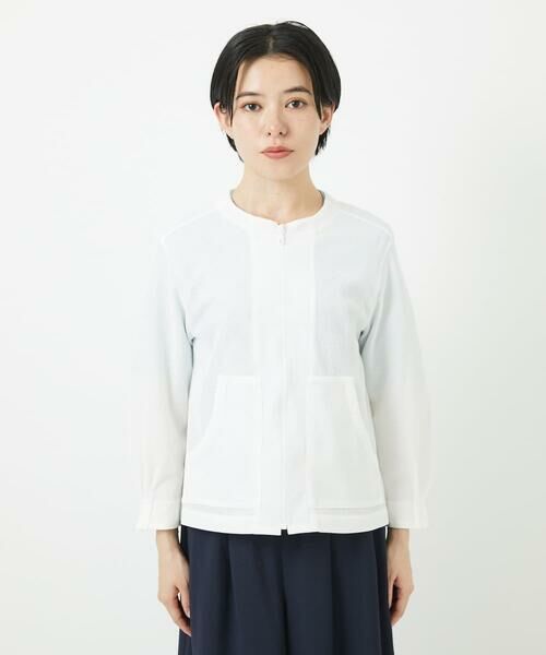 Maison de CINQ / メゾン ドゥ サンク セットアップ | ジャージーノーカラーショートブルゾン | 詳細3