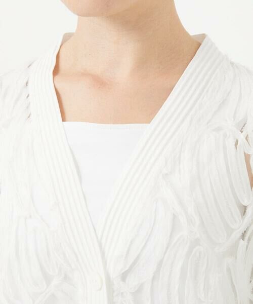 Maison de CINQ / メゾン ドゥ サンク カーディガン・ボレロ | ナイロンチュールテープ刺繍カーディガン | 詳細6