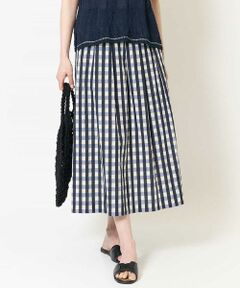 Maison de CINQ / メゾン ドゥ サンク ロング・マキシ丈スカート | [セットアップ対応]シャンブレーチェックスカート