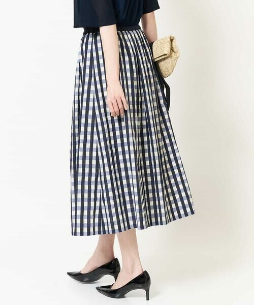 Maison de CINQ / メゾン ドゥ サンク ロング・マキシ丈スカート | [セットアップ対応]シャンブレーチェックスカート | 詳細1