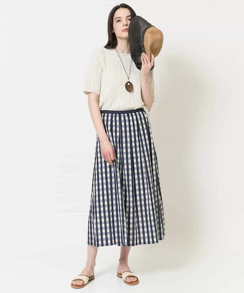 Maison de CINQ / メゾン ドゥ サンク ロング・マキシ丈スカート | [セットアップ対応]シャンブレーチェックスカート | 詳細10