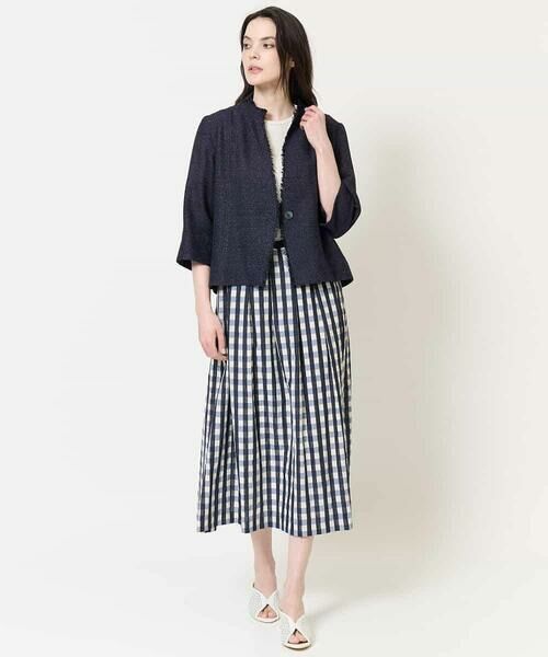 Maison de CINQ / メゾン ドゥ サンク ロング・マキシ丈スカート | [セットアップ対応]シャンブレーチェックスカート | 詳細11