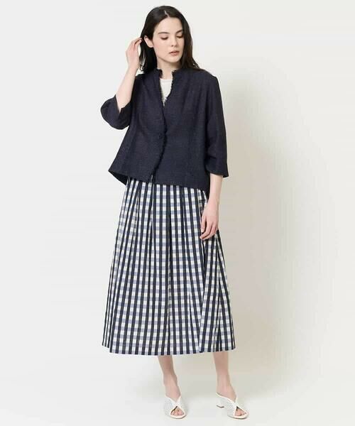 Maison de CINQ / メゾン ドゥ サンク ロング・マキシ丈スカート | [セットアップ対応]シャンブレーチェックスカート | 詳細14