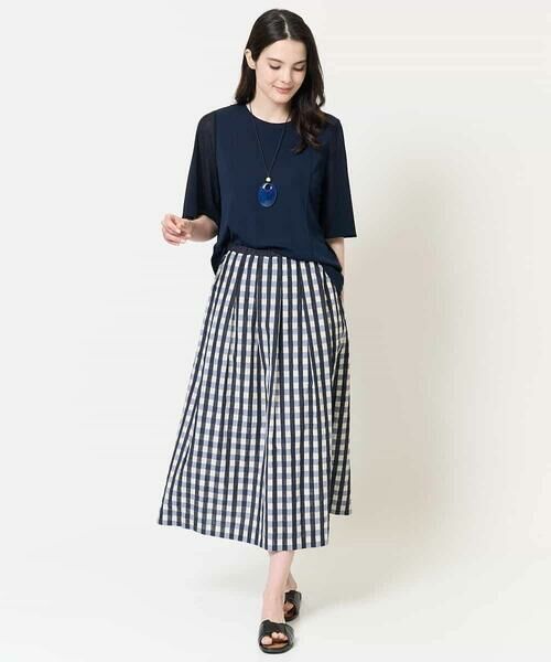 Maison de CINQ / メゾン ドゥ サンク ロング・マキシ丈スカート | [セットアップ対応]シャンブレーチェックスカート | 詳細30