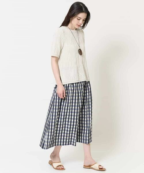 Maison de CINQ / メゾン ドゥ サンク ロング・マキシ丈スカート | [セットアップ対応]シャンブレーチェックスカート | 詳細8