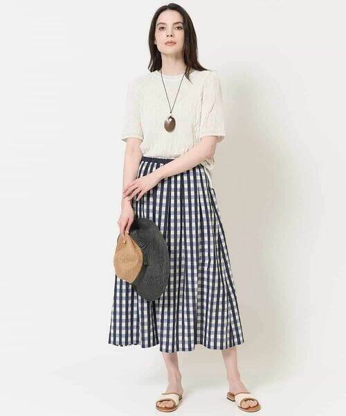 Maison de CINQ / メゾン ドゥ サンク ロング・マキシ丈スカート | [セットアップ対応]シャンブレーチェックスカート | 詳細9