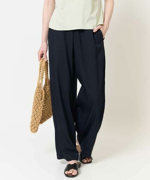 Maison de CINQ/メゾン ドゥ サンク [ウエスト総ゴム/接触冷感]ステッチデザインパンツ ネイビー S