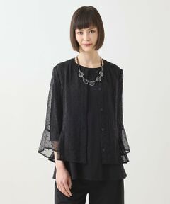 Maison de CINQ / メゾン ドゥ サンク シャツ・ブラウス | 【小さいサイズ】ドットジャカードシアーブラウス