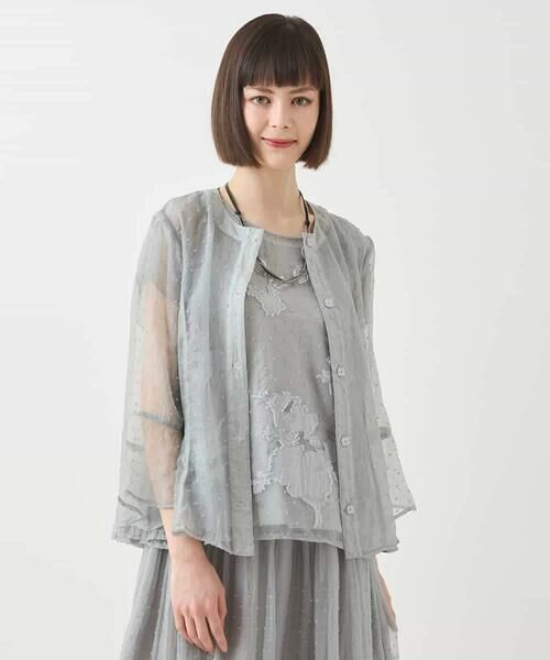 Maison de CINQ / メゾン ドゥ サンク シャツ・ブラウス | 【小さいサイズ】ドットジャカードシアーブラウス | 詳細2